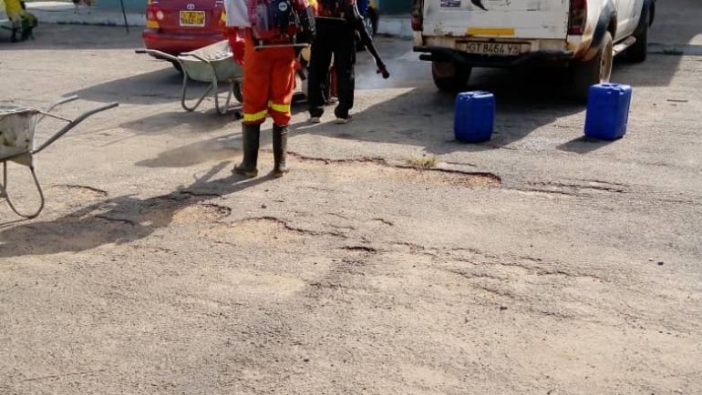 Disinfection of Mamponteng polyclinic